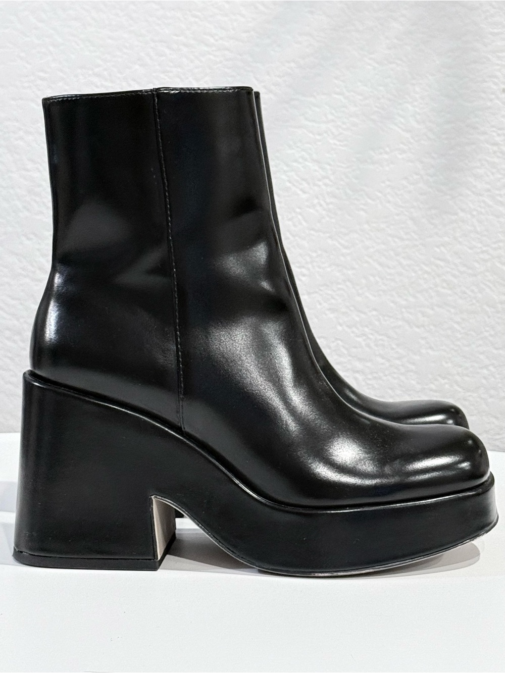 H&M Black Platform Ankle Boots Size 7